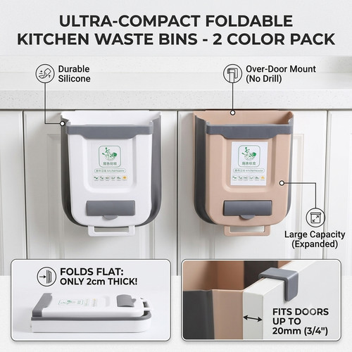 Kitchen folding trash can - kitchen,