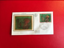 FRANCE FRANCAISE 1976 FDC SILK ART JEAN CARZOU WOMAN'S HEAD
