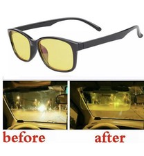 Anti Glare Night Driving Glasses HD Vision Polarized Tinted Unisex Yellow Lens