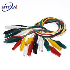 5 Colour 46CM Insulated 10 Crocodile Alligator Clips Test Leads Electrical Clamp