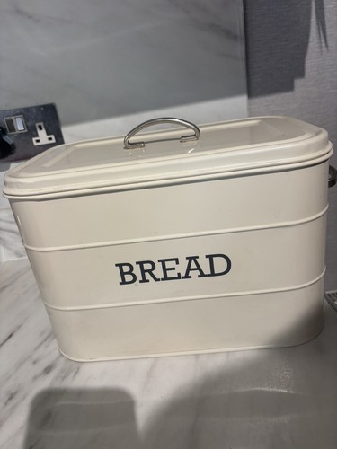 Vintage enamel bread - enamel, white