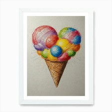 Heart Ice Cream Art Print