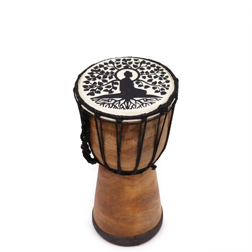 Buddha design djembe drum - drum, 25cm