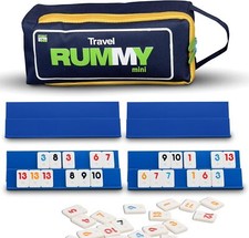 Point Games Mini Travel Rummy Game Set - 106 Standard Tiles, Four 2-Tier Racks