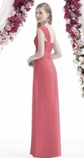 DESSY Style 6735 Dress ~ Size 12 ~ Punch Lux-Chiffon ~ Bridesmaid, Prom, Cruise