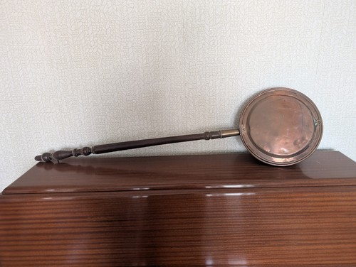 Vintage copper bed warming pan - bed,
