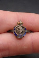 Vintage/Antique Enamel Sterling Silver Royal Armoured Corps Ring. UK Size M. 