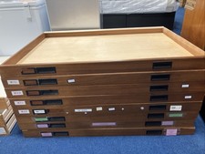 6 X Vintage Map Architects Plans DRAWERS ONLY - NO CABINET READ FULL DESCRIPTION