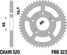 PBR Rear Sprocket Silver in