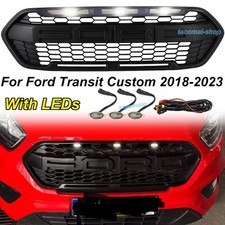 Raptor Style Grill For 2018-2023 Ford Transit Custom Matte Black W/LED W/Letters