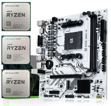 AMD Ryzen 5600 5500 5700x + White B450M New Motherboard Combo bundle