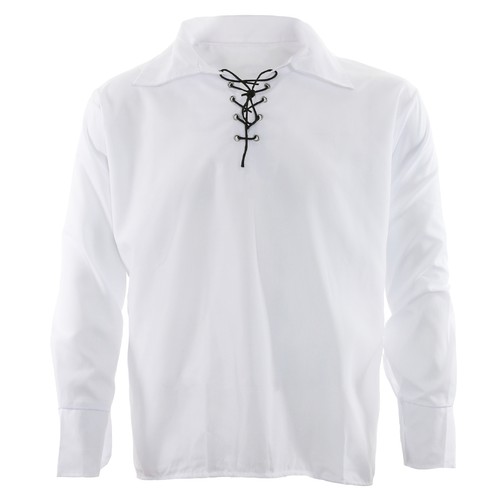 Adults white lace shirt - lace, up