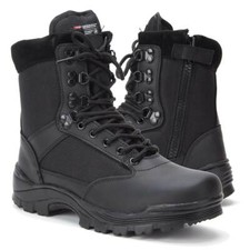 Mil-Tec Black Tactical Boots With YKK Side Zip Military Combat Army Security
