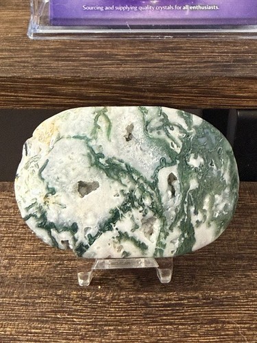 Druzy moss agate palmstone h99 - moss,