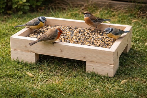 Wooden bird feeder - feeder, extra