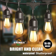 49-294 FT Festoon Outdoor String Light Mains Powered S14 LED Bulbs Garden Lights
