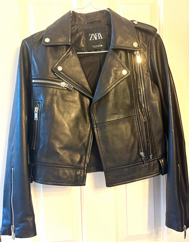 Zara women black biker - women’s,