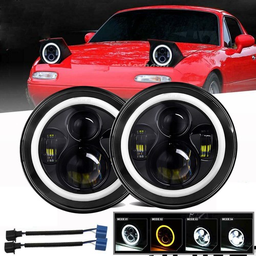 Black led headlights - 2x,