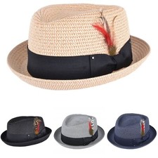 Mens or Ladies Straw Pork Pie