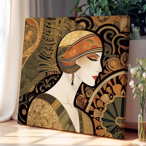 Art deco woman paisley - woman,