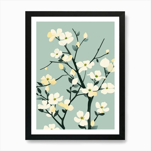Dogwood tree flat illustration - tree,