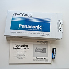 Panasonic VW-TCA6E Cassette Adaptor VHS-C to VHS Original Battery & Instructions