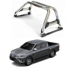 Chrome Sports Roll Bar For Toyota Hilux MK8 Revo 2016+ Double Cab Stainless Stee