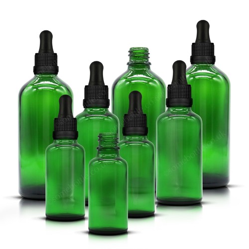 Green glass bottle with - glass,