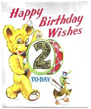 Vintage Pop Up Standing Birthday Card Anthropomorphic Bear Duck Masons Alpha 