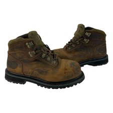 Vintage Land Rover Brown Green Ankle Boots Men's Toe Steel Shoes Used | UK 9