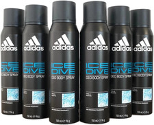 6 x 150ml ADIDAS Ice Dive Deodorant Body Spray 48H Enduring Fragrance
