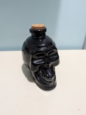 New Black Glass Skull Bottle