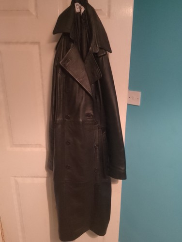 Long leather jacket for men - long,