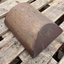 Reclaimed Brindle Blue Half Round Roof Ridge Tile Cap End