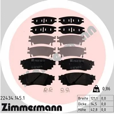Rear brake pad set disc - brake,