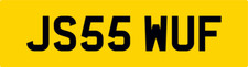 WOOF DOG NUMBER PLATE JS55 WUF