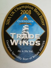 CAIRNGORM brewery TRADE WINDS real ale beer pump clip badge Scotland boat ship