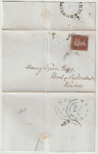 1842 MALTESE CROSS 3 MGN 1d UDC KIRKBY STEPHEN TO BANK OF WESTMORLAND KENDAL