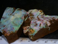 3 Nice Rough/Sliced Boulder Opals 461cts Queensland Australia Fires/Crystal NR