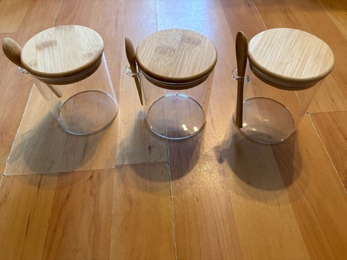Canister jar set with spoons - set,