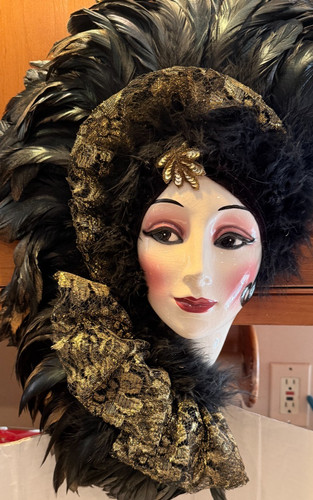 Mask porcelain wall hanging - mask,
