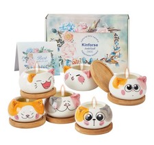 Luxury Scented Candle Gift Set for Women - 6-Piece Whimsical Cat-Themed Birth...