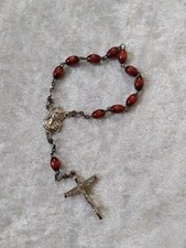 Rosary Cross Crucifix Wooden Beads Catholic Christian 