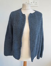 Chunky knit blue cardigan