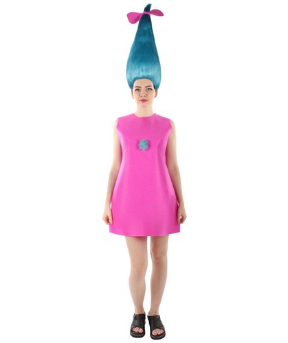 Troll costume pink with - pink,