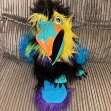 The Puppet Company Parrot Macaw Fluffy Bird no Squawk Soft Hand Puppet Toy 16”