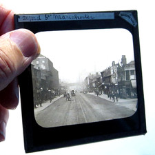 Oxford Street Manchester antique photo magic lantern slide #1034
