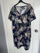 Peacocks Size 16 Linen Dress