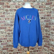 Brazos Disney Sweatshirt Mickey Mouse Blue Brazos Cincinnati USA Vintage