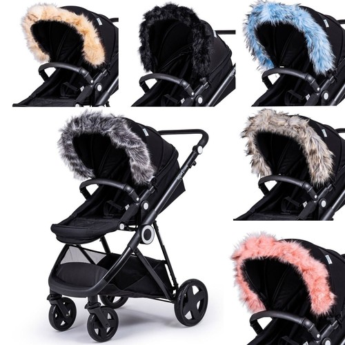 Pram fur hood trim attachment - pram,